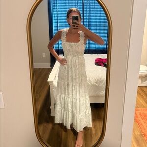 Green & White Floral Maxi Dress